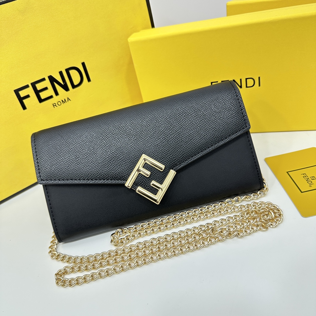 Fendi black leather F09 bag  133003