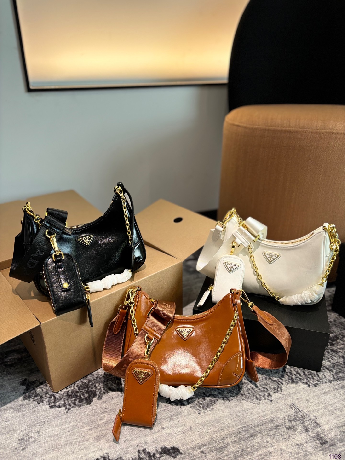 Prada 3in1 hobo leather bag
