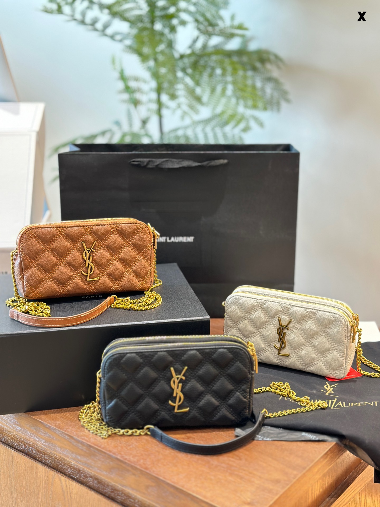 YSL Cowskin leather bag