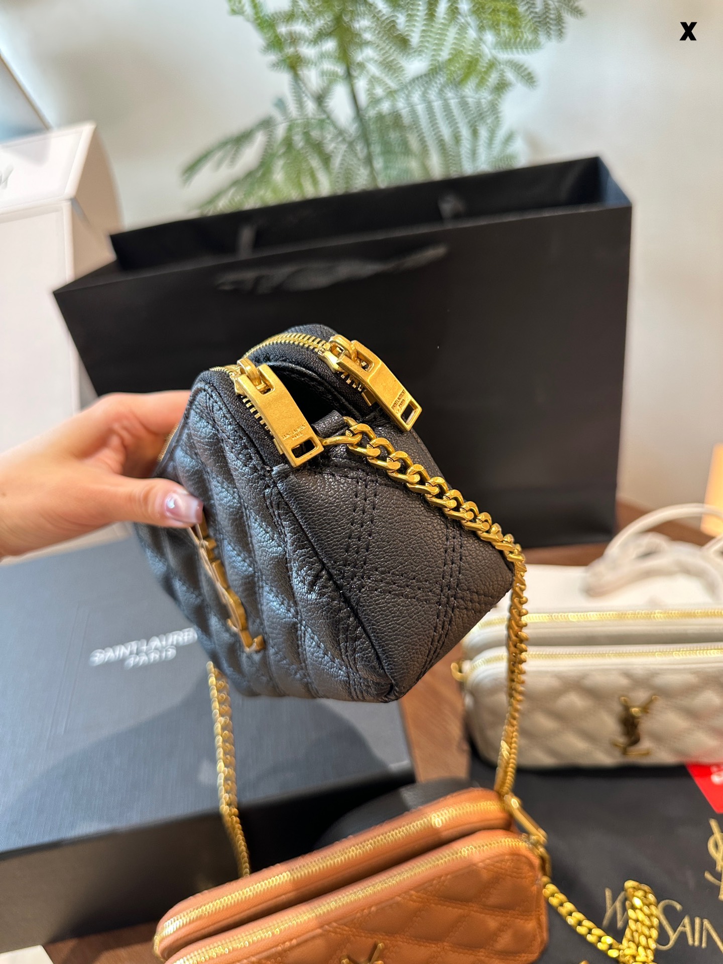 YSL Cowskin leather bag