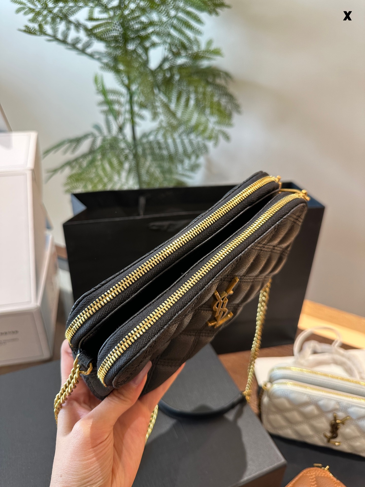 YSL Cowskin leather bag