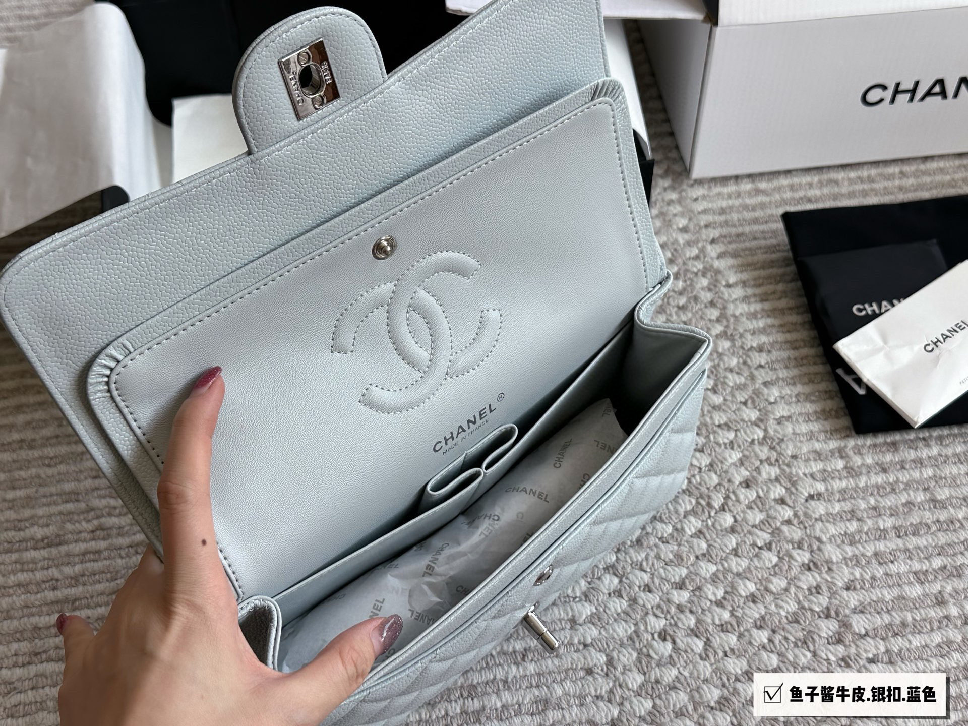 Chanel Cowskin CF Hand bag 135923